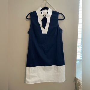 Sail to Sable Color Block Shift Dress in Navy